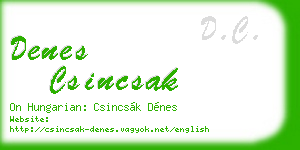 denes csincsak business card