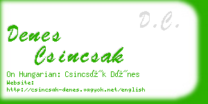 denes csincsak business card